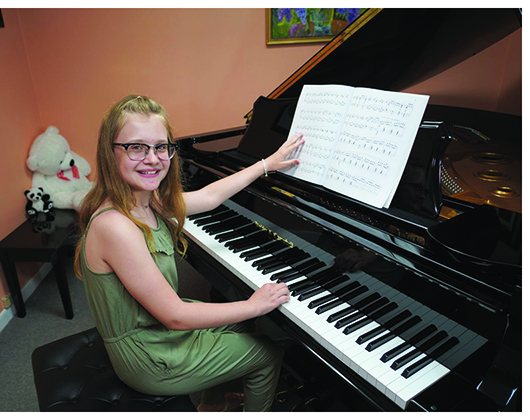 Pianist performing at home
